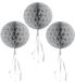Merkloos / Sans marque Folat Bv Decoratie bol - 5x - zilver - 30 cm - crepe papier - versiering - honeycumbs - hangdecoratie