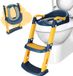 Merkloos Toiletbril pour enfants avec marchepied, pot avec échelle et doublure en PU, réhausseur de toilette pour enfants de 1 à 7 ans, siège de toilette pour enfants, 38-47 cm (bleu)