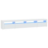 vidaXL TV-meubel met LED-verlichting, wit, 240 x 35 x 40 cm