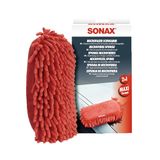 SONAX MicrovezelSpons (1 stuk) met twee verschillende microvezelzijden voor de perfecte reiniging op alle voertuigoppervlakken