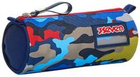 Zeven Seven Penhouder, Camo Stains, blauw, middelste en bovenste schooltas, blauw, Taglia Unica, modern, Blauw, Taglia Unica, Modern
