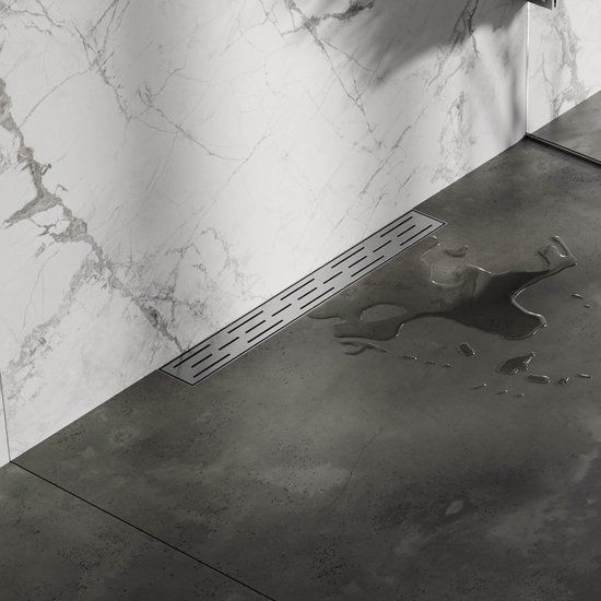 Brauer Douchegoot met Opstaande Rand 60x7cm RVS - DR60W