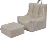 Goodivery Pouf ergonomique pour enfant avec repose-pieds - Polyester marron