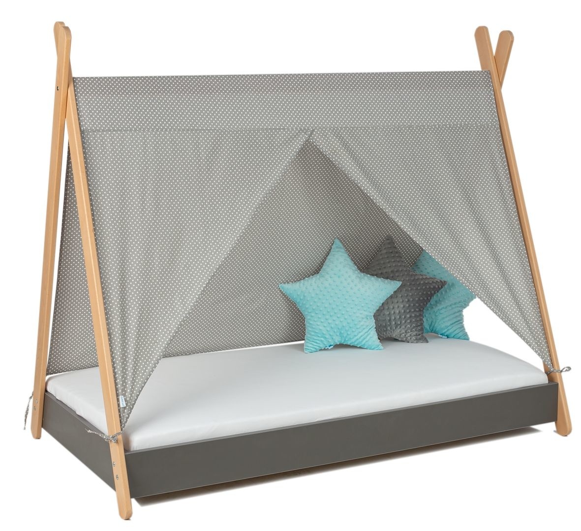 Viking Choice Kinderbed - tipibed 180 x 80cm grijs met matras