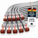 10x 1m Cat6 Cat.6 Ethernet-kabel Cat 6-netwerkkabel Patchkabel RJ45 SFTP - Grijs