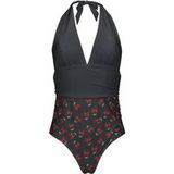 Rock Rebel by EMP Rock Zwempak Skull Cherry Swimsuit S voor Vrouwen zwart