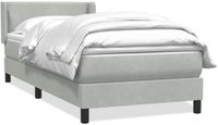 vidaXL Boxspring met matras fluweel lichtgrijs 80x220 cm