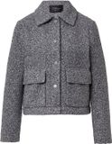 s.Oliver Indoor-Jacke Vrouwen Grijs Visgraat Polyester Regular Fit Lange Mouw Knopen Klepzakken Klassieke kraag