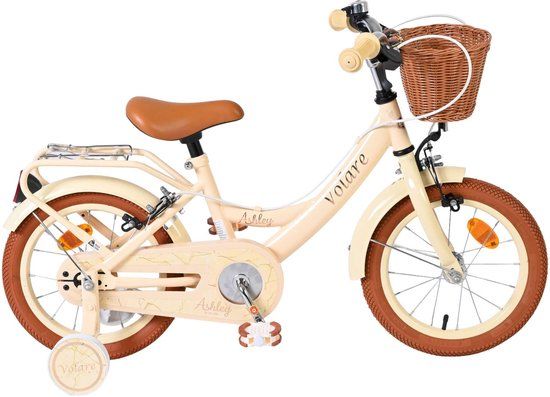 Volare Ashley Kinderfiets - 14 inch - Crème - Meisjes - Twee Handremmen