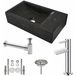 Wiesbaden Lavabo en pierre naturelle - 40x22x10cm - Droite - Complet