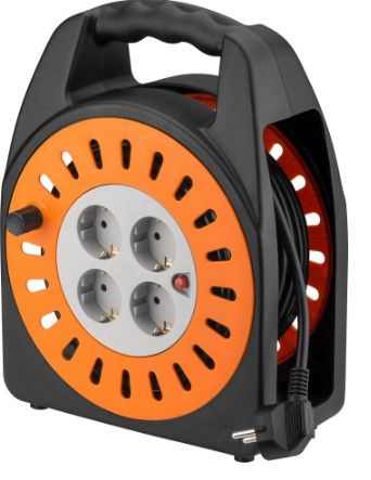 Goobay 71355 - Stekkerdoos - 25 m - Zwart, Grijs, Oranje