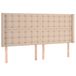 VidaXL Hoofdbord met randen 163x16x78/88 cm kunstleer cappuccinokleur