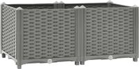 vidaXL Verhoogde Plantenbak 80x40x38 cm Polypropeen Grijs