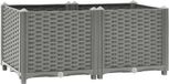 vidaXL Verhoogde Plantenbak 80x40x38 cm Polypropeen Grijs