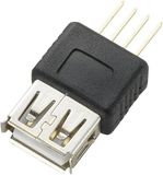 TRU COMPONENTS Connecteur USB pour montage sur circuit imprimé, droit Type A USB-bus type A 774854