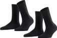FALKE Softmerino 2-Pack Dames Sokken Zwart Wol Katoen Maat 35-36
