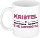 Bellatio Decorations naam cadeau mok - Kristel - Woman Myth Supergirl - koffiemok - 300 ml - collega - moederdag