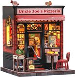 CuteBee Miniatuurhuisje - Modelbouw - Modelbouwpakket - 3D Houten Puzzel - DIY Bouwpakket Volwassenen - Constructiespeelgoed - Uncle Joe's Pizzeria
