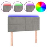 VidaXL Hoofdbord LED 144x5x78/88 cm Velours Lichtgrijs