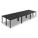 VEVOR Table de conférence, Table de réunion pour 16 personnes, Ensemble de 6, 140 x 60 cm (par pièce), Bureau combiné rectangulaire, Table de réunion, Table multifonctionnelle, Table avec pieds en métal pour bureau, Salle de réunion