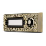 REV 050436055 deurbel, bel (metaal) met schild, max.42V AC/DC bij 2A, brons