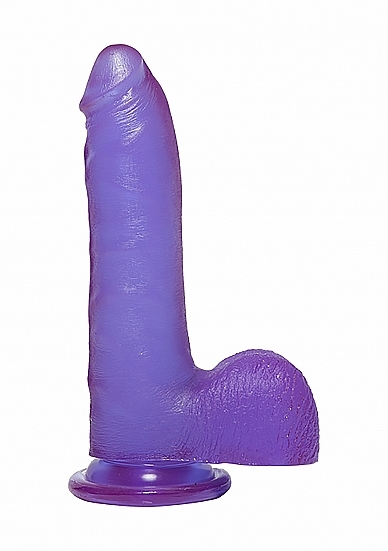 Crystal Jellies 7 Inch Thin Cock with Balls - Purple