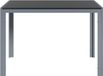 Table de jardin carrée en aluminium - 110x70x73 cm - résistant aux intempéries - pour 6 personnes - cadre gris et plateau noir