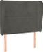 vidaXL Hoofdbord met randen fluweel gris foncé 83x23x118/128 cm