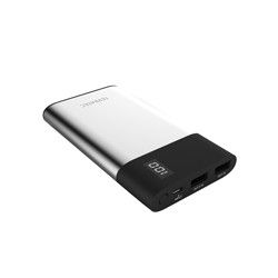 TerraTec P80 Slim Powerbank - 8000 mAh - Zwart/Metallic