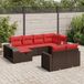 Prolenta Maison Exclusive - Tuinset voor de tuin, bestaande uit 10 delen met kussens, bruin, gemaakt van polyrotan