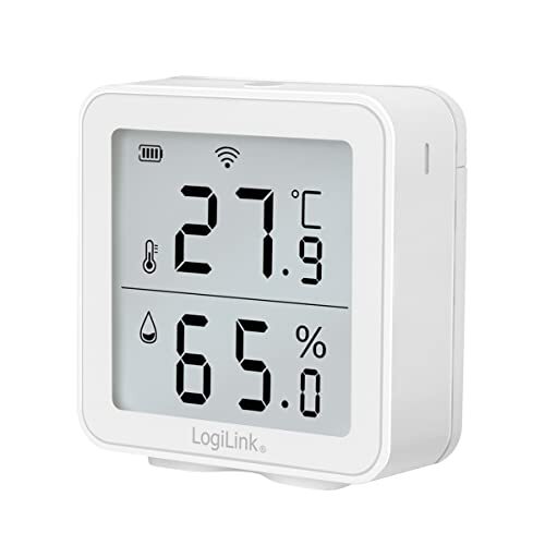 LogiLink SC0116 Thermo-hygro-meter, wifi-bewaking (via Smart Life App) voor een gezonde luchtkwaliteit, Amazon Alexa en Google spraakbesturing