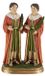 Figurine en résine de Saint Côme et Saint Damien, peinte à la main, 20 cm