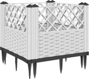 vidaXL Plantenbak met pinnen 43,5x43,5x43,5 cm polypropeen wit