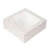 50 Thepack 50 stuks - koekdozen met venster 250 g/m2 + Opp 28 x 28 x 10 cm, wit, gegolfd nano-microkarton