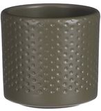 Mica Decorations Era pot rond groen relief h7xd7 cm