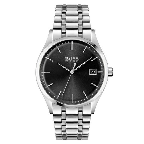 Hugo Boss Commissioner Herenhorloge - Zwart - 41 mm - Staal - Quartz