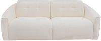 Vente-unique Driezitsbank express in wit boucléstof - Slaapbreedte 140 cm - Matras 13 cm traagschuim ASUFA