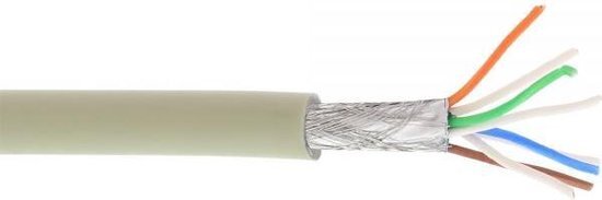 Inline CAT 6 a SFTP patch kabel grijs 100 meter