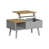 Vicco Stora Table basse – 76 x 45 cm avec fonction relevable Gris