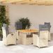 Prolenta Maison Exclusive - 5-delige tuinsets met eetgedeelte, inclusief kussens, in beige kleur, gemaakt van polyrotan