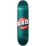 RAD Unisex - Checker Skateboard voor volwassenen, zwart/petrol, 8"