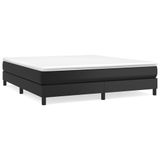 vidaXL Boxspringbed met matras, zwart, 180x200 cm, kunstleer