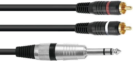 Omnitronic Adapterkabel Jack stereo/2xRCA 1.5m