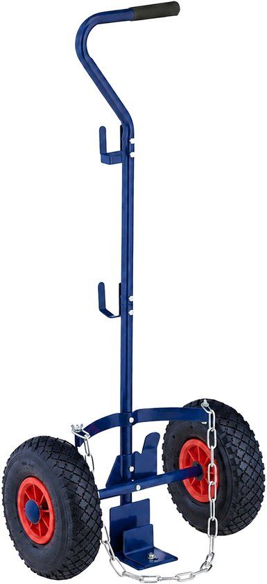 Merkloos Relaxdays Steekwagen gasflessen - tot 3 en 5 kg - staal - blauw