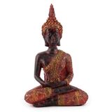 Pajoma 48374 Decoratieve Boeddha, mediterend, sculptuur met rood/gouden robe