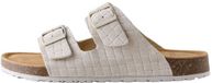 Next - Heren - Geweven suède sandalen met dubbele gesp en reliëf - Crème