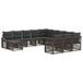 vidaXL Tuinbank - Set - 12 st - Grijs - poly - rattan
