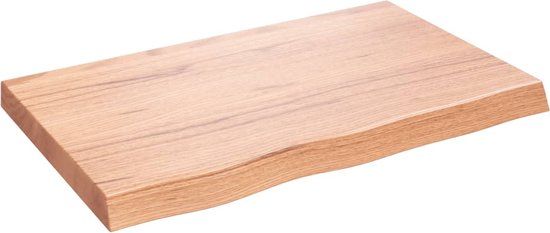 vidaXL Wandschap - 80x50x(2-6) cm - Behandeld Massief Eikenhout - Lichtbruin