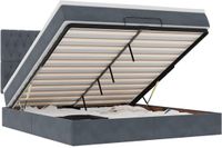 vidaXL - Bedframe met matrassen - 160x200cm - Donkergrijs - Fluweel