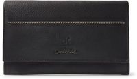 dR Amsterdam Dames Portemonnee Overslag RFID Leer Zwart 93159